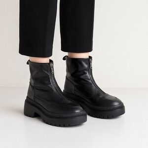 H&M Sz EU 38 US 7.5 Black Combat Boot Chunky 90s Trendy Grunge Punk Goth‎ Witchy